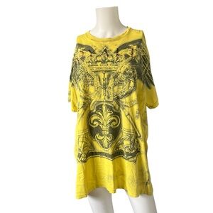 AXR Xzavier Double Sided Yellow Shirt Yellow Affliction MMA Mens Size XL